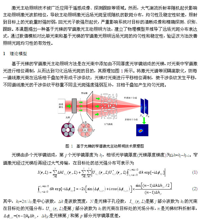 基于光梯的窄谱激光主动照明技术研究